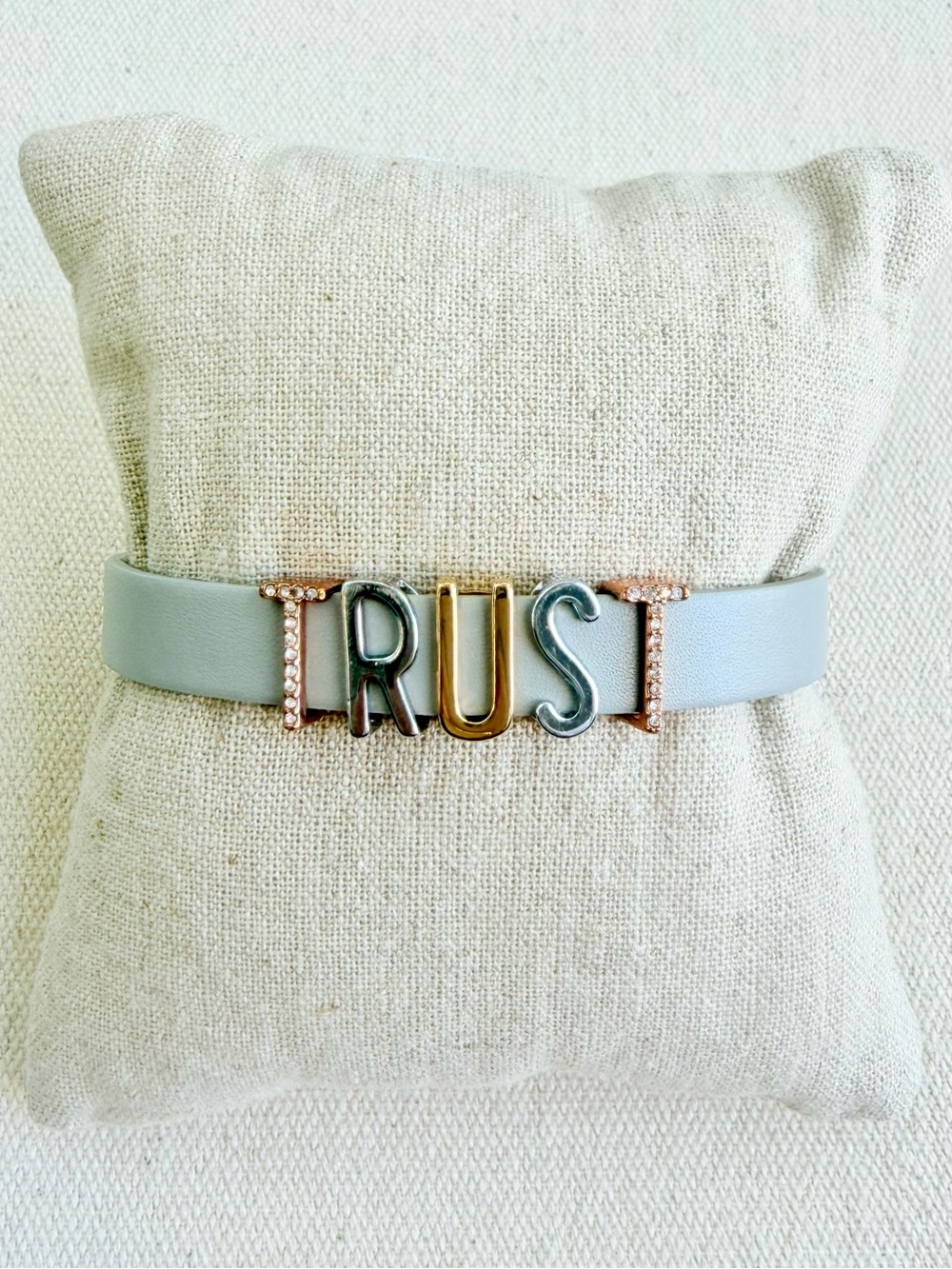 *TRUST Charm Bracelet Band* KEEP COLLECTIVE Retired *Special Pricing* Lt Gray